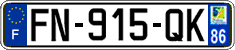 French license plate, SIV (ordinary)