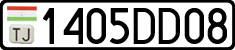 License plate of Tajikistan, Private owners (2009)