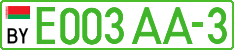 License plate Belarus, Electric vehicles (cars)
