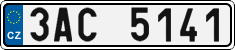License plate of the Czech Republic, Cars (2001)