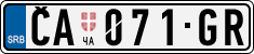 License plate of Serbia, Cars