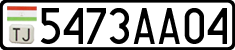 License plate of Tajikistan, Private owners (2009)