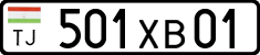 License plate of Tajikistan, Organizations (2009)