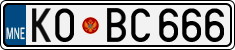 License plate of Montenegro, Cars