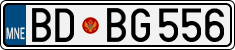 License plate of Montenegro, Cars