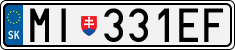 License plate of Slovakia, Cars