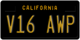 California, Vanity Plates