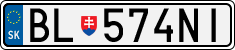License plate of Slovakia, Cars