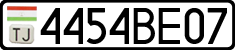 License plate of Tajikistan, Private owners (2009)