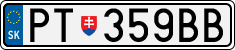 License plate of Slovakia, Cars