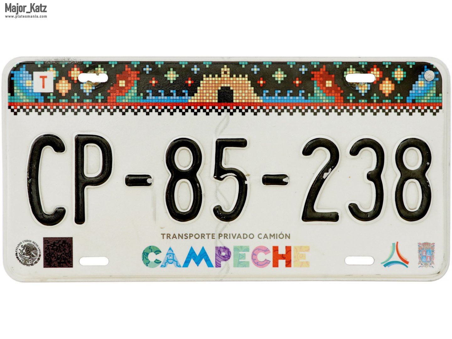 CP-85-238, License plate without vehicle 