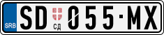License plate of Serbia, Cars