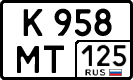 License plate Russia, Cars