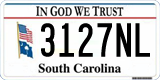 South Carolina, In God We Trust (1234AB/123 4AB)
