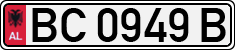 License plate of Albania, Cars (1993)