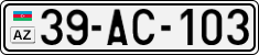 License plate of Azerbaijan, Cars