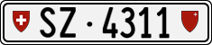 License plate of Switzerland, Cars