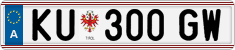 License plate of Austria, Regular plates
