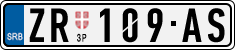 License plate of Serbia, Cars