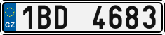 License plate of the Czech Republic, Cars (2001)