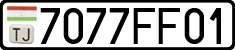 License plate of Tajikistan, Private owners (2009)