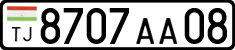 License plate of Tajikistan, Private owners (2009)