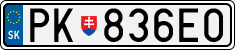 License plate of Slovakia, Cars