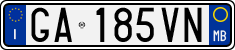 License plate of Italy, Cars (1994 year series)