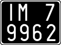 License plate of Italy, Cars (1927 year series)