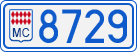 License plate of Monaco, Cars