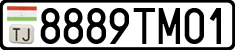 License plate of Tajikistan, Private owners (2009)