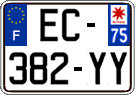 French license plate, SIV (ordinary)