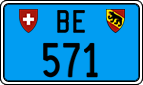 License plate of Switzerland, Work and fire vehicles (blue)