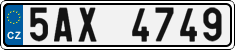 License plate of the Czech Republic, Cars (2001)