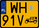 License plates of Poland, Oldtimers
