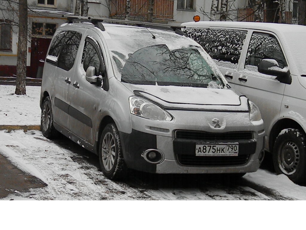 а 875 нк 790, Peugeot Partner 2nd gen Tepee (B9), 2008–2018 (–2022 for CIS-market)