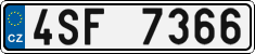 License plate of the Czech Republic, Cars (2001)