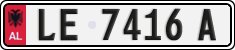 License plate of Albania, Cars (1993)