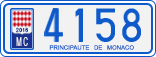 License plate of Monaco, Cars