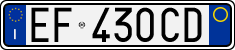 License plate of Italy, Cars (1994 year series)