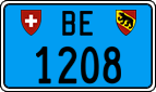 License plate of Switzerland, Work and fire vehicles (blue)