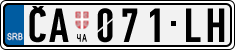 License plate of Serbia, Cars