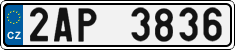 License plate of the Czech Republic, Cars (2001)