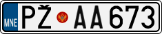 License plate of Montenegro, Cars