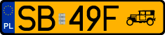 License plates of Poland, Oldtimers