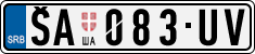 License plate of Serbia, Cars