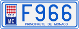 License plate of Monaco, Cars