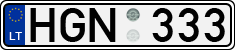 License plate of Lithuania, Cars