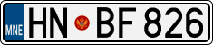 License plate of Montenegro, Cars