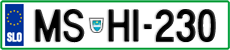License plate of Slovenia, Cars